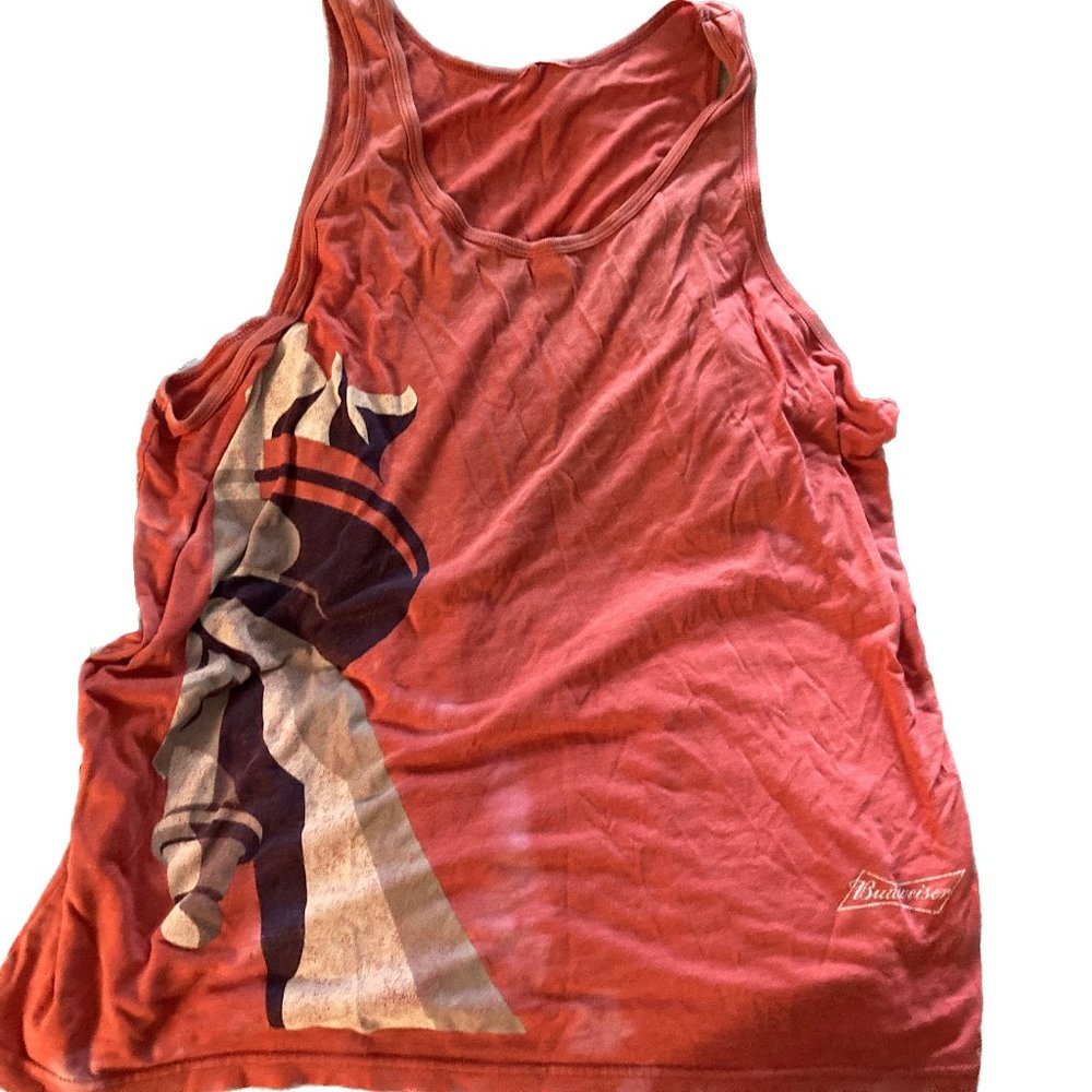 Budweiser Statue of Liberty Tank Top, Men's Large, Red x White x Blue